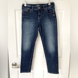 SILVER SUKI SKINNY CROP BLUE DENIM JEAN - Size 27